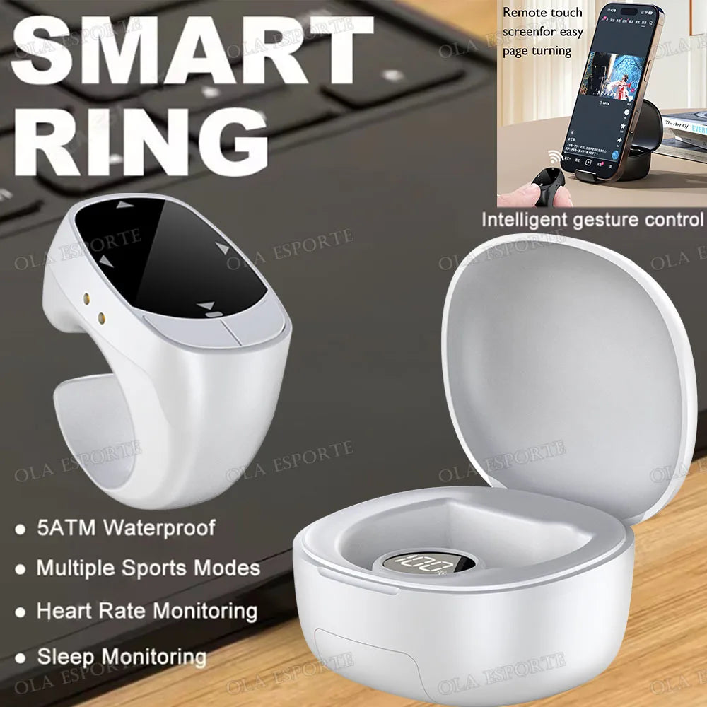 New Smart Ring Multi-Functional Rings Remote Control 5.3 BT Page Scrolling Video Flipping Auto-Like, Take Photos For Smartphones