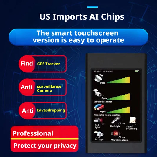 AI Smart Multi-functional Spy gadgets Detector GPS Tracker/Hidden WiFi Camera Detect,Privacy Security Gadget for All Scenarios