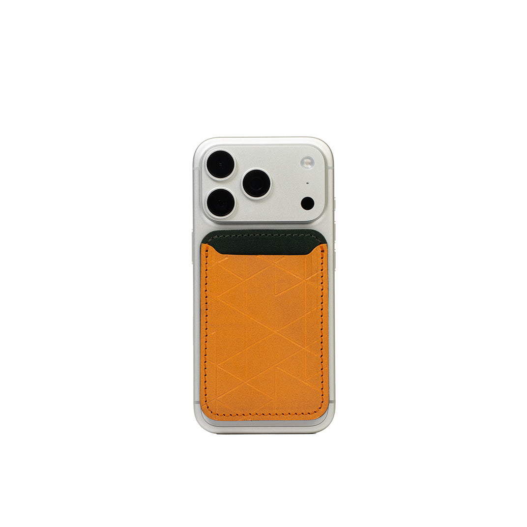 Leather Wallet compatible with MagSafe - Deep Saffron Vectors