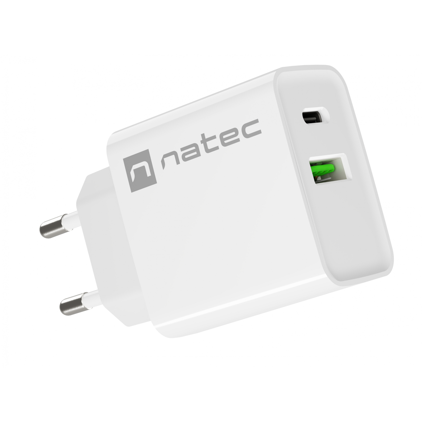 Natec Ribera NUC-2061 USB-C / USB-A Hálózati töltő - Fehér (20W) (NUC-2061)-0