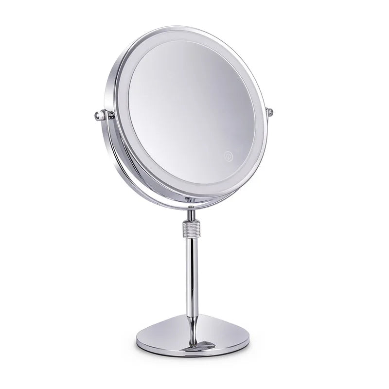 Miroir Maquillage Grossissant 3X/5X/10X LED - Rotatif 360° Double Face 8 Pouces