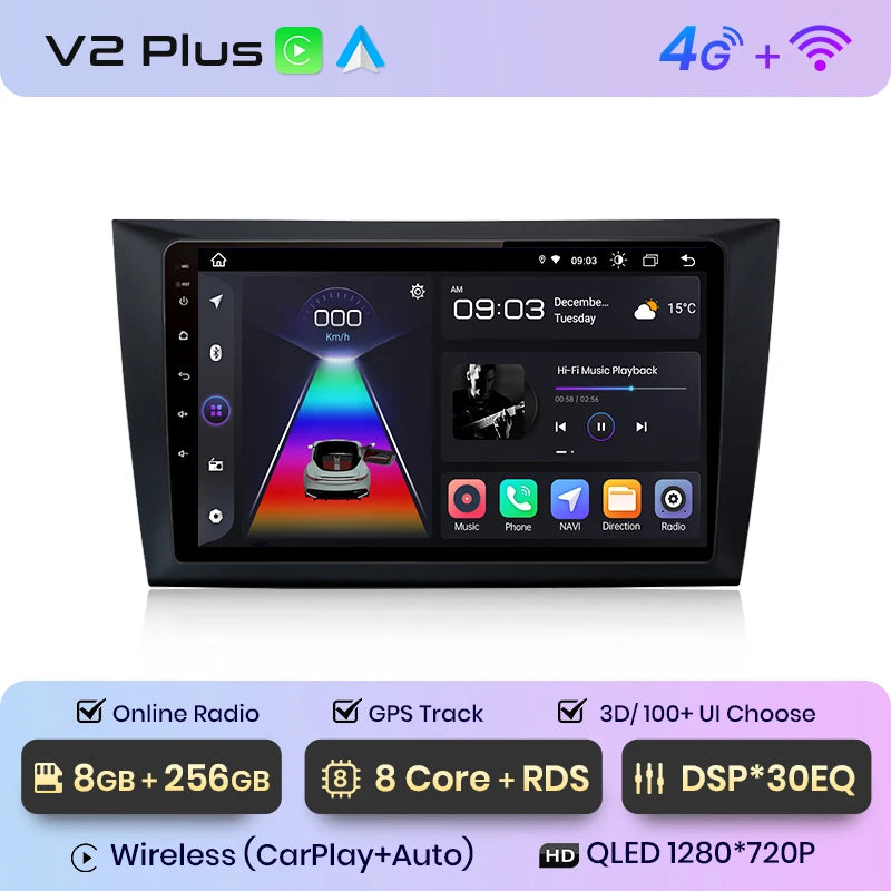 Junsun V1 AI Voice Wireless CarPlay Android Auto Radio For VW Volkswagen Golf 6 2008-2016 4G Car Multimedia GPS 2din Bluetooth