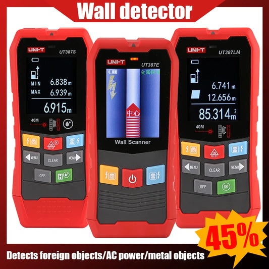UNI-T 4 In 1 Metal Detector UT387E UT387S UT387LM Wall Scanners Wood AC Voltage Live Wire Stud Finder Wall Detector For Home