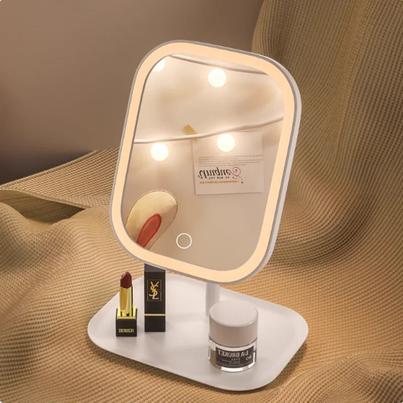 Miroir Maquillage LED Portable - Lumineux Intelligent Coiffeuse Chambre