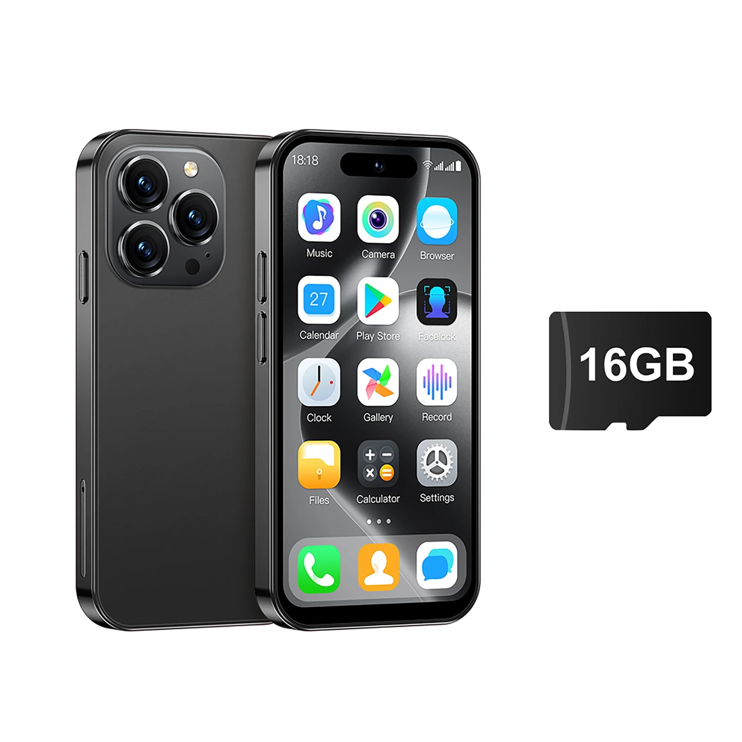 MINI 3G Smartphone Android 4.0" Display 2GB+16 GB Play Store Pocket Cell Phone 2 SIM WiFi Face Unlock Cute Small Cellular Phones