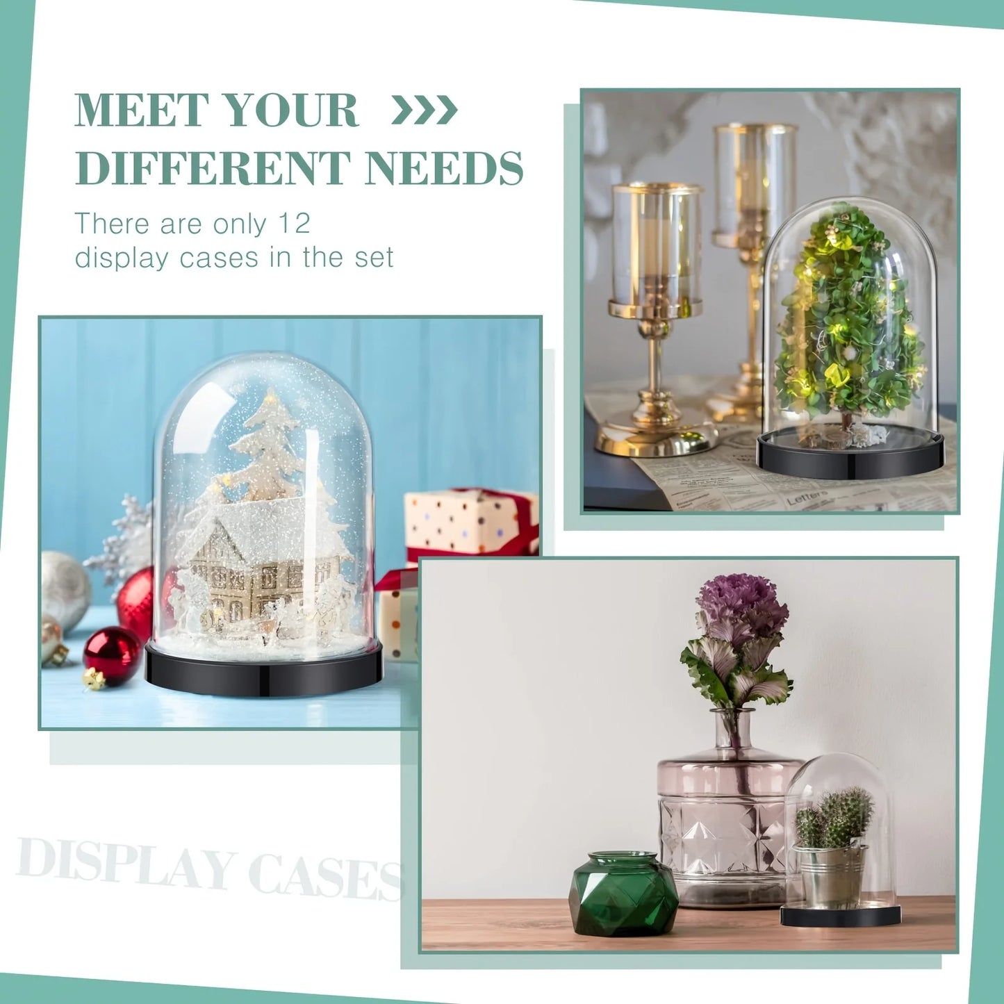 Clear plastic dome cover, DIY handmade display for preserving flowers, petals, decoration for Valentine's Day and Mother's Day