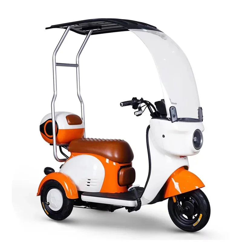 New Model Low Speed Long Range 3 Wheels Tuk Electric Scooter Tricycle With Roof