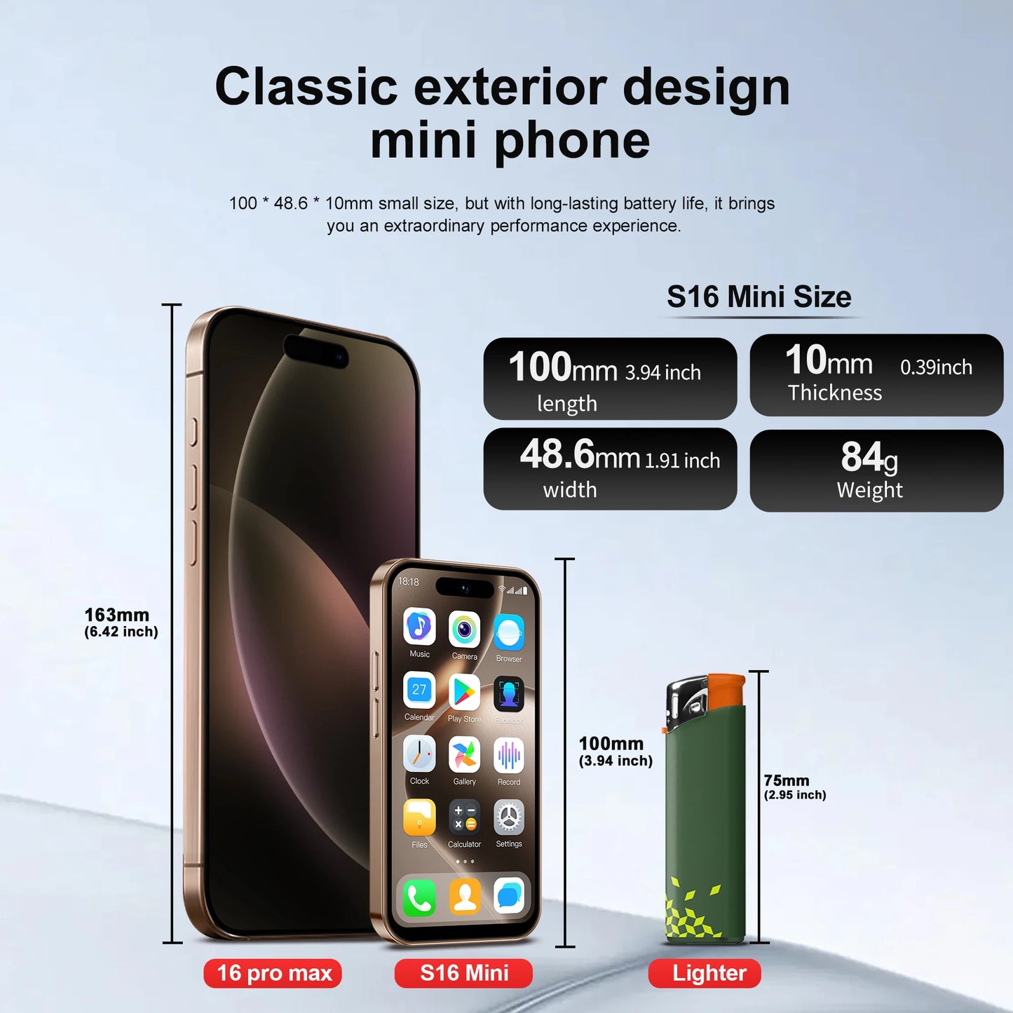 MINI 3G Smartphone Android 4.0" Display 2GB+16 GB Play Store Pocket Cell Phone 2 SIM WiFi Face Unlock Cute Small Cellular Phones