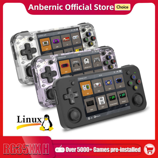 Console Portable ANBERNIC RG35XX H - 5000+ Jeux Rétro Écran IPS 3.5" 3300mAh