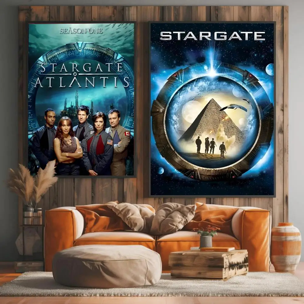 Classic TV S-Stargate SG Painting Calligraphy High-Quality Cotton Canvas Poster Wall Art for Living Room Modern  House Decor