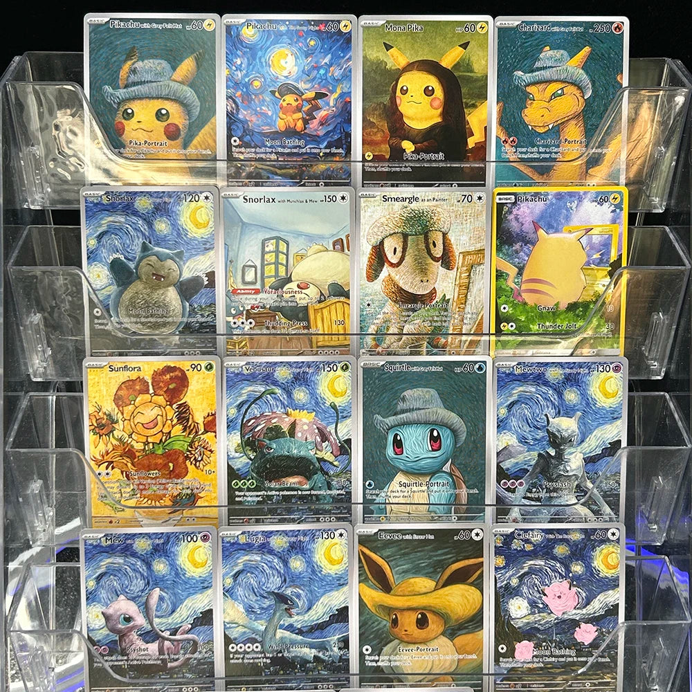 DIY PTCG Starry Night Collection Cards Van Gogh Museum Charizard Card PTCG Self Made Cartoon Anime Game Collection Cards Gift