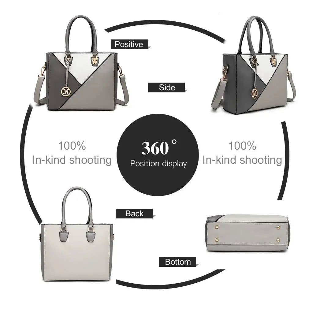 Miss Lulu WOMEN'S Handbag Shoulder bag V Shaped Design Shopper Removable Shoulder belt Synthetic leather