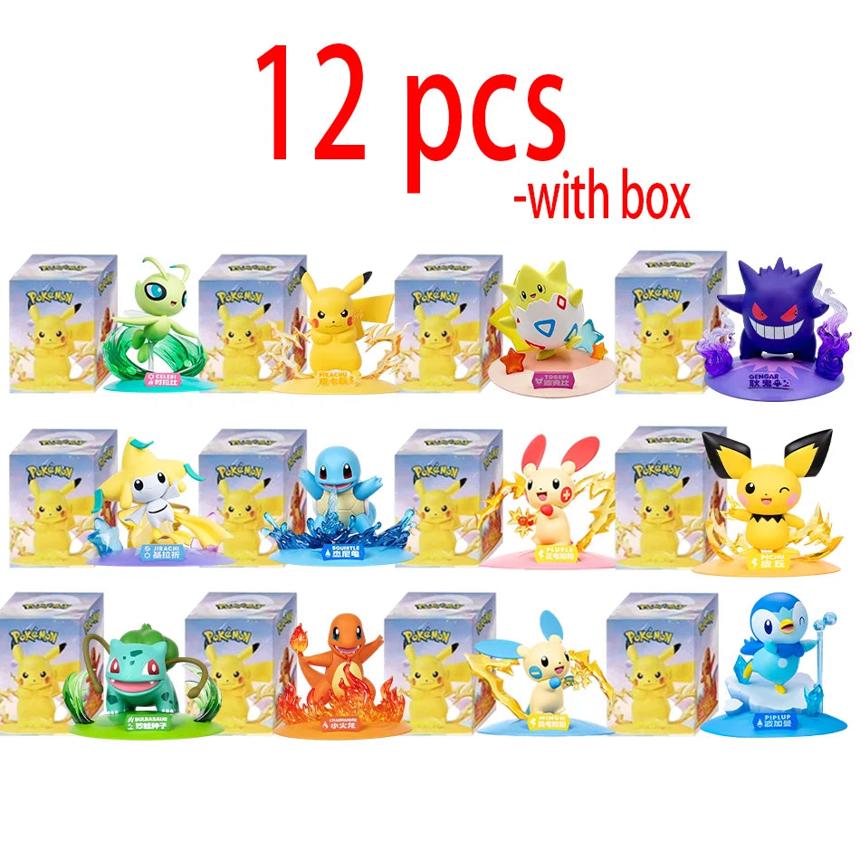 Figurines Pokémon Pikachu 12pcs Blind Box - Modèles Anime Décoration Bureau