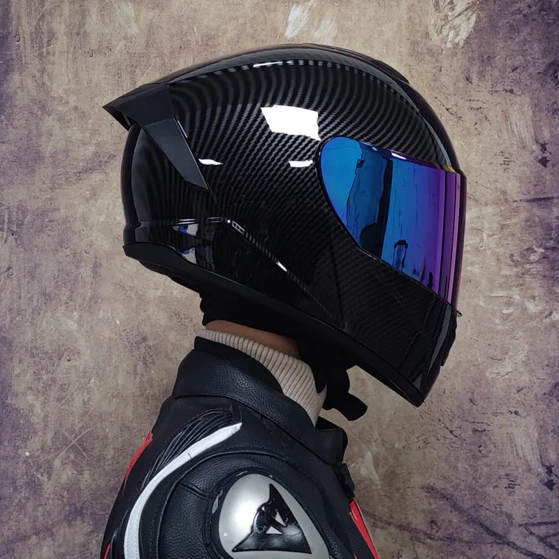 Casque Moto Intégral LVS-701 - Double Visière Hiver Chaud Racing