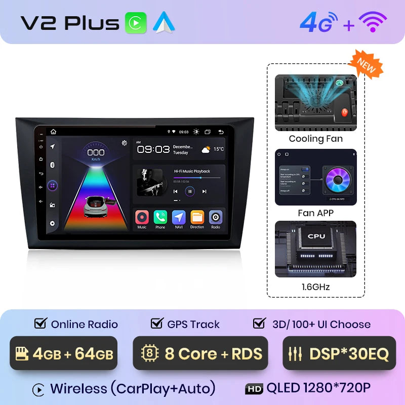 Junsun V1 AI Voice Wireless CarPlay Android Auto Radio For VW Volkswagen Golf 6 2008-2016 4G Car Multimedia GPS 2din Bluetooth