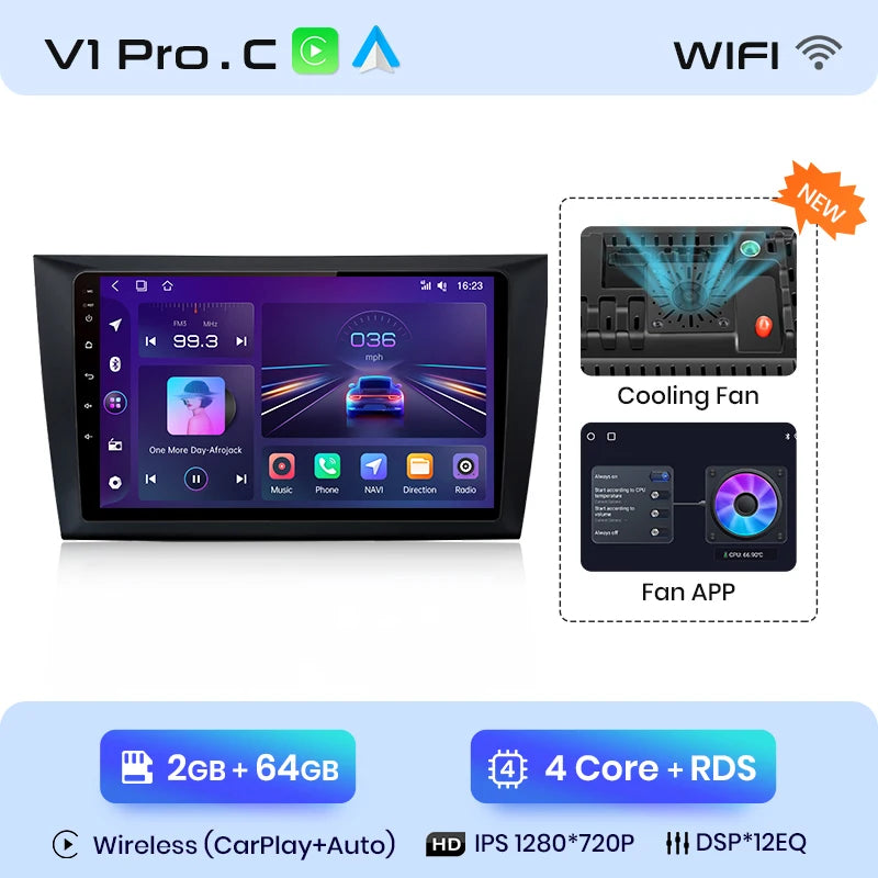 Junsun V1 AI Voice Wireless CarPlay Android Auto Radio For VW Volkswagen Golf 6 2008-2016 4G Car Multimedia GPS 2din Bluetooth