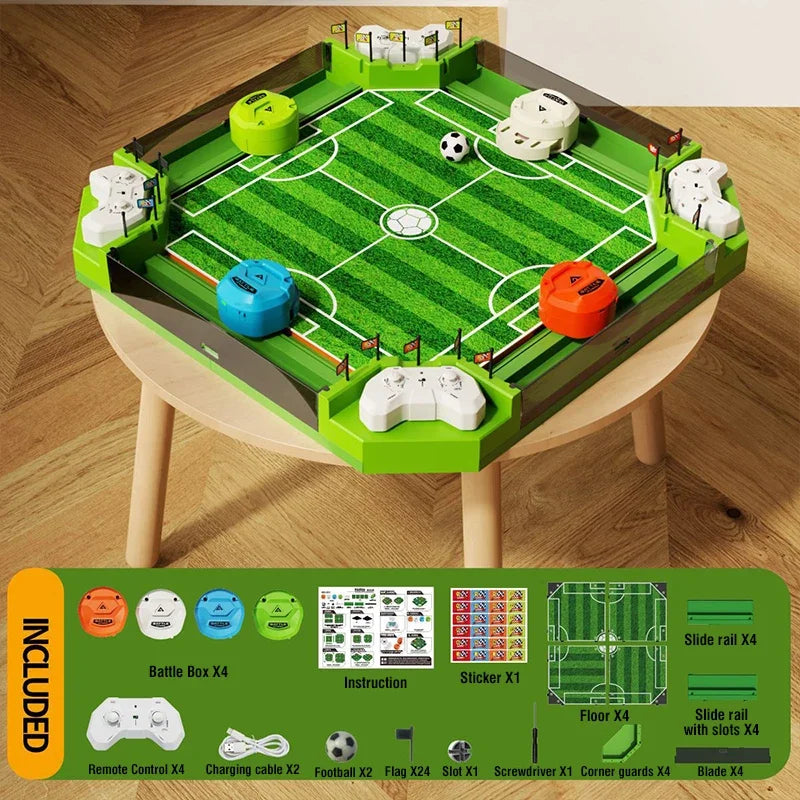 Four-Players Soccer Tabletop Interactive Game Remote Control Football Assembly Toy Mini Soccer Desktop Competition Sports Games