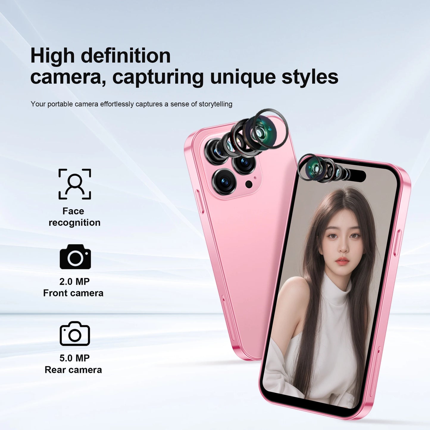 MINI 3G Smartphone Android 4.0" Display 2GB+16 GB Play Store Pocket Cell Phone 2 SIM WiFi Face Unlock Cute Small Cellular Phones