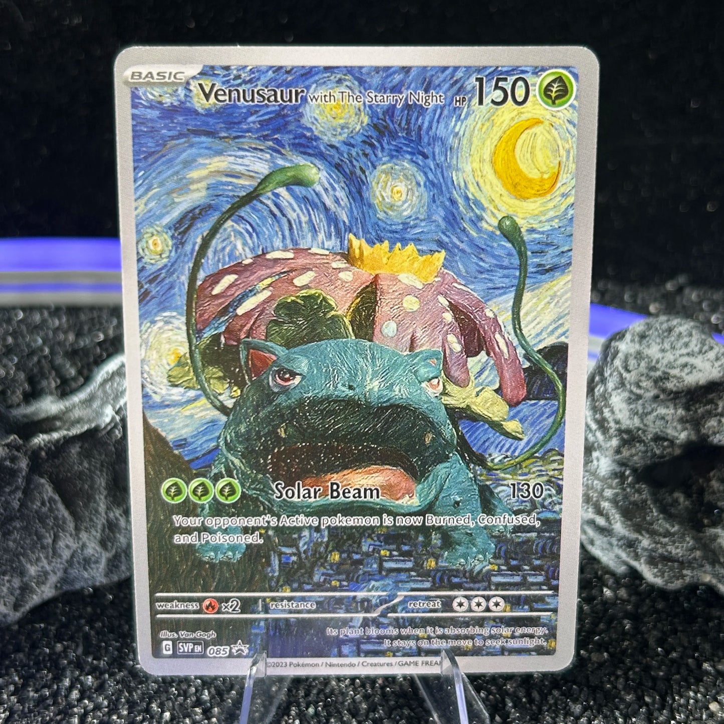 DIY PTCG Starry Night Collection Cards Van Gogh Museum Charizard Card PTCG Self Made Cartoon Anime Game Collection Cards Gift