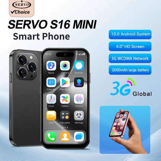 MINI 3G Smartphone Android 4.0" Display 2GB+16 GB Play Store Pocket Cell Phone 2 SIM WiFi Face Unlock Cute Small Cellular Phones