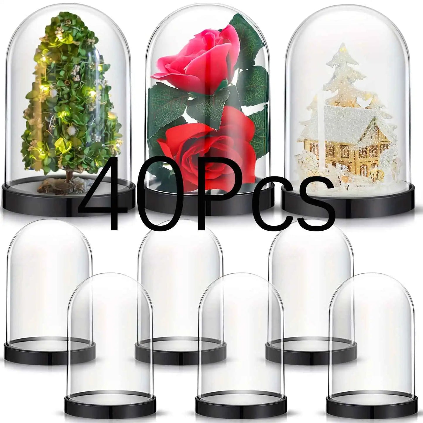 Clear plastic dome cover, DIY handmade display for preserving flowers, petals, decoration for Valentine's Day and Mother's Day