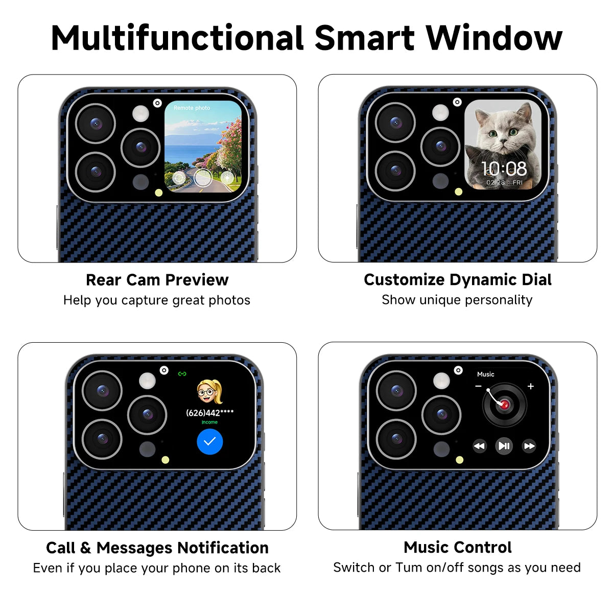 Coque iPhone Intelligente Bluetooth - Écran Tactile Contrôle Photo Musique Vidéo 2025