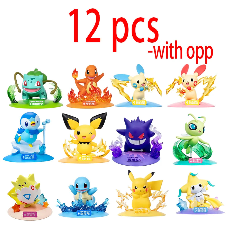 Figurines Pokémon Pikachu 12pcs Blind Box - Modèles Anime Décoration Bureau