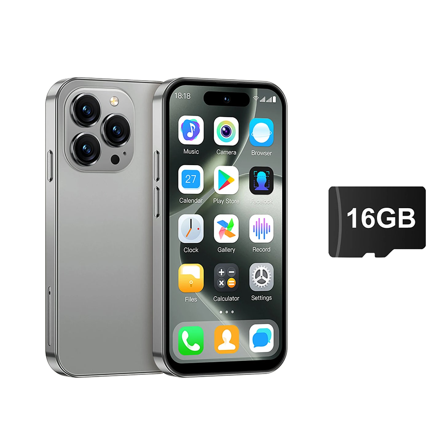 MINI 3G Smartphone Android 4.0" Display 2GB+16 GB Play Store Pocket Cell Phone 2 SIM WiFi Face Unlock Cute Small Cellular Phones