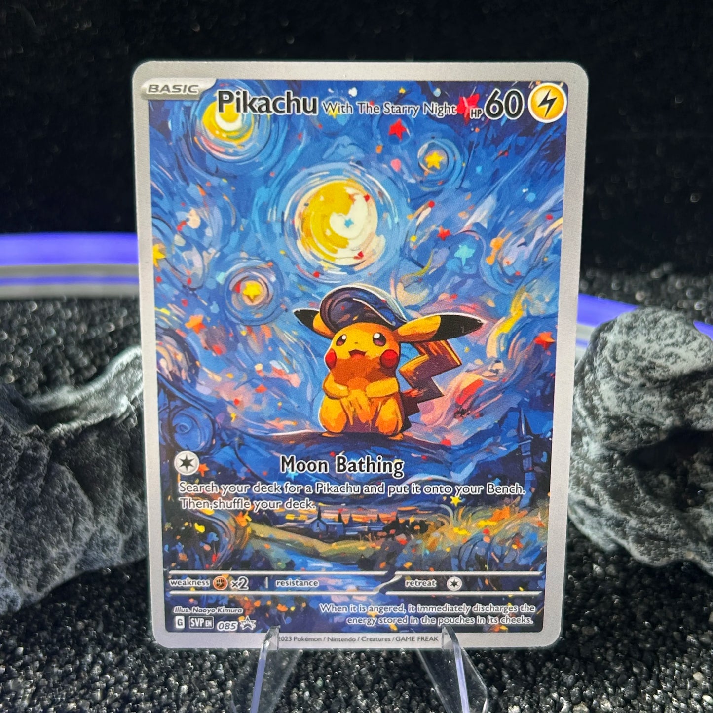 DIY PTCG Starry Night Collection Cards Van Gogh Museum Charizard Card PTCG Self Made Cartoon Anime Game Collection Cards Gift