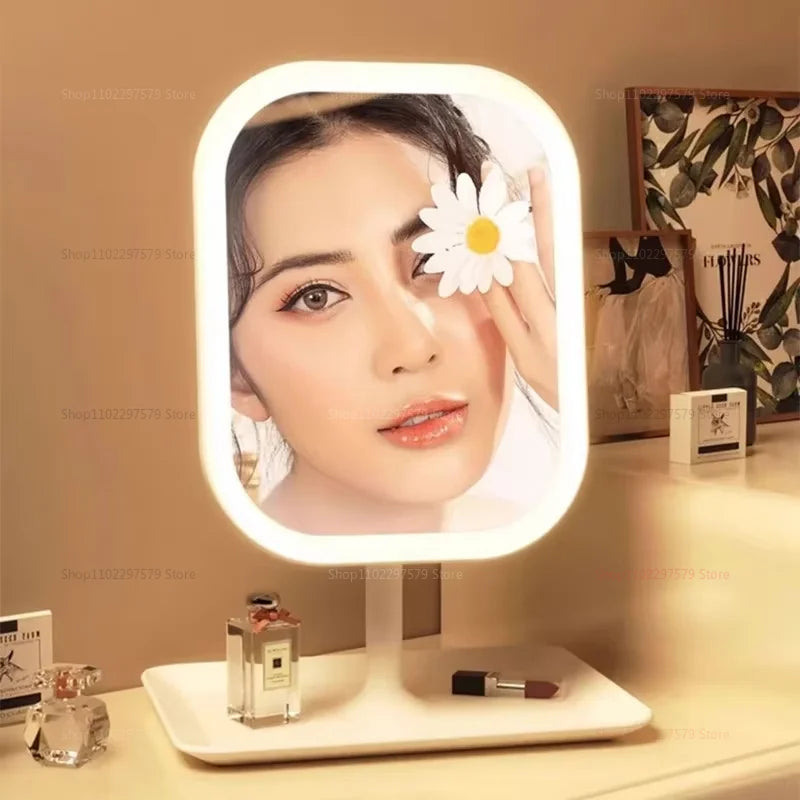 Miroir Maquillage LED Portable - Lumineux Intelligent Coiffeuse Chambre