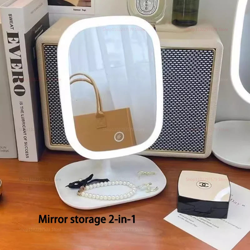 Miroir Maquillage LED Intelligent - Lumineux Réglable Coiffeuse Chambre
