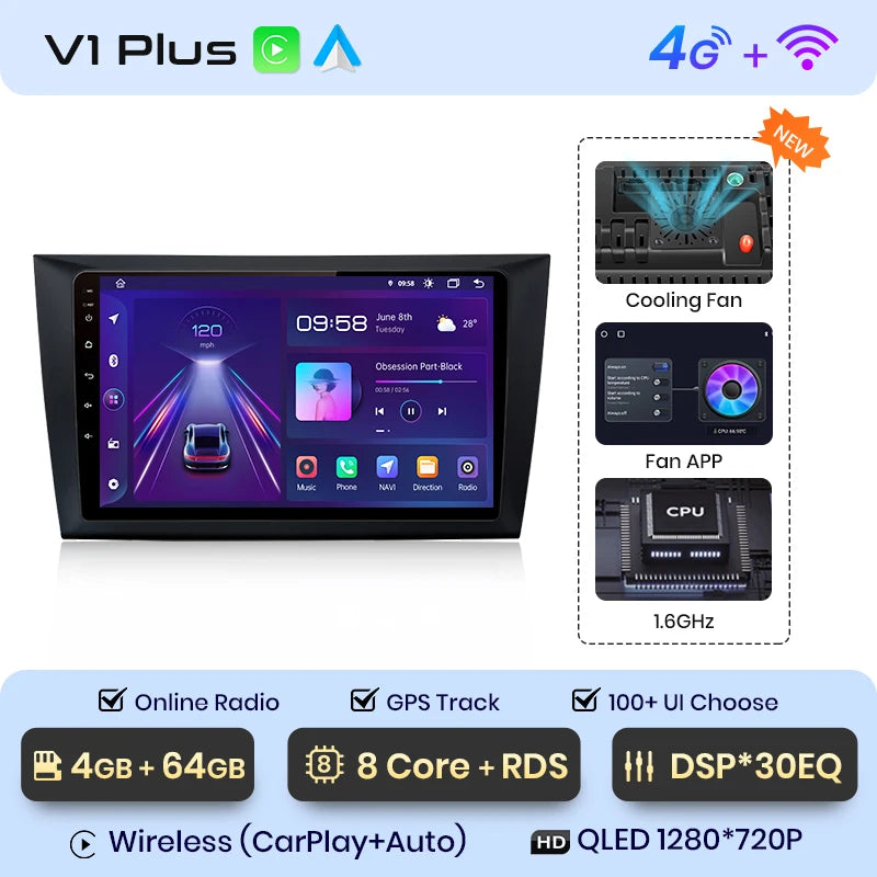 Junsun V1 AI Voice Wireless CarPlay Android Auto Radio For VW Volkswagen Golf 6 2008-2016 4G Car Multimedia GPS 2din Bluetooth