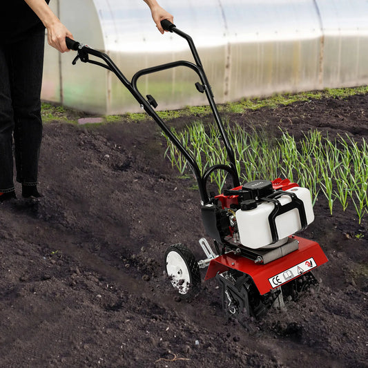 52CC 1700W Garden Gasoline Tiller Cultivator Garden Loosening Soil Machine Gas Powered Tiller Cultivator Rototiller