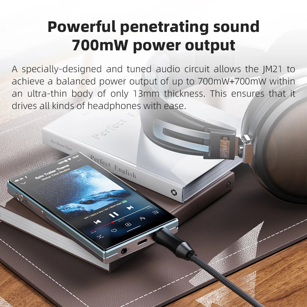 FiiO JM21(3+32GB) Android 13 Hi-Res Music Player MP3 with Snapdragon 680, Bluetooth WiFi USB DAC 12.5H Playtime