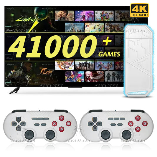 Console Jeux Rétro 41000+ Jeux 4K - Émulateur Emuelec 9 TV Stick 2 Contrôleurs