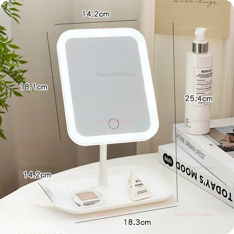 Miroir Maquillage LED Intelligent - Lumineux Réglable Coiffeuse Chambre