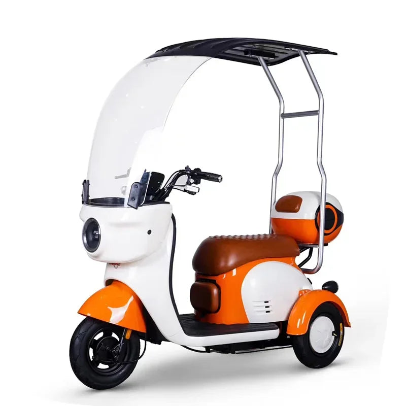 New Model Low Speed Long Range 3 Wheels Tuk Electric Scooter Tricycle With Roof