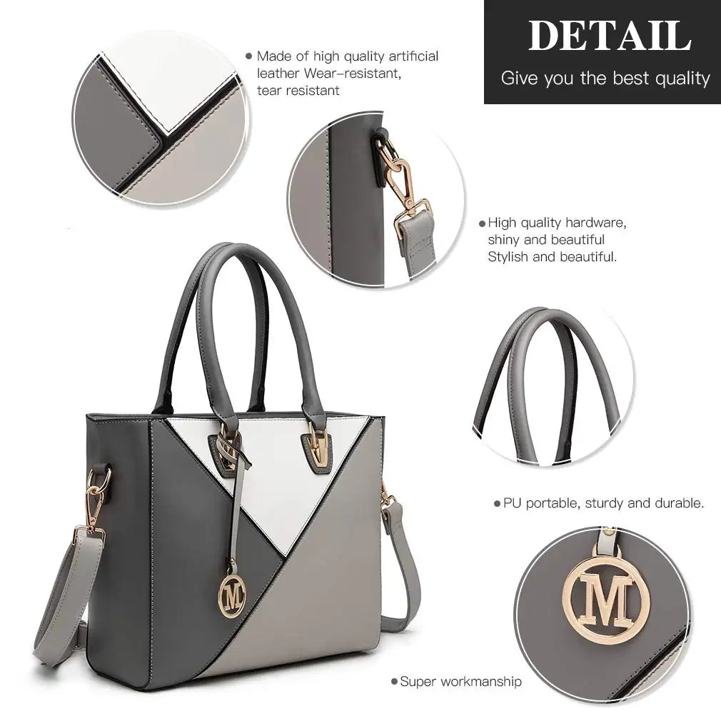 Miss Lulu WOMEN'S Handbag Shoulder bag V Shaped Design Shopper Removable Shoulder belt Synthetic leather