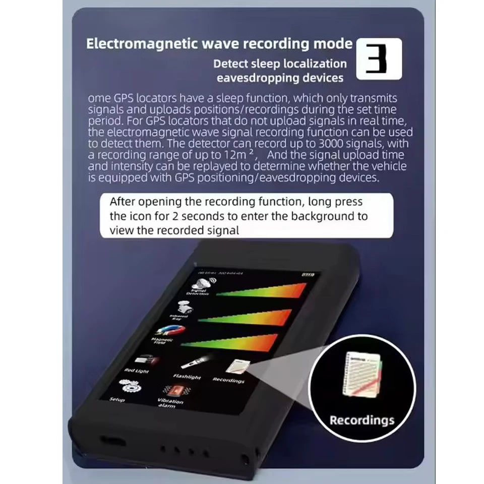 AI Smart Multi-functional Spy gadgets Detector GPS Tracker/Hidden WiFi Camera Detect,Privacy Security Gadget for All Scenarios